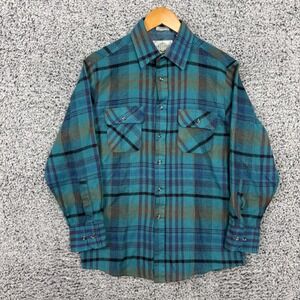 VTG Northwest Territory Shirt Mens Medium Plaid Flannel Button Front Two Pocket